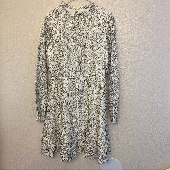 Art Class black and white lace long elastic cuff sleeve girl dress L  10/12 - Picture 2 of 9